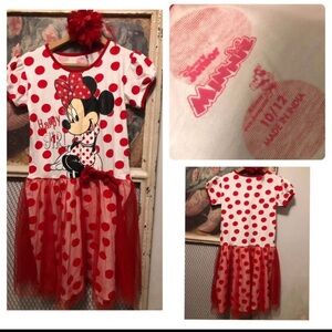 NEW Disney Minnie Mouse Red Polka Dot Dress